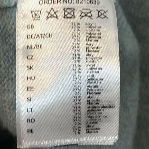 PageOne blue oversized drop sleeve sweater mock neck rib trim XXL - Picture 9 of 11